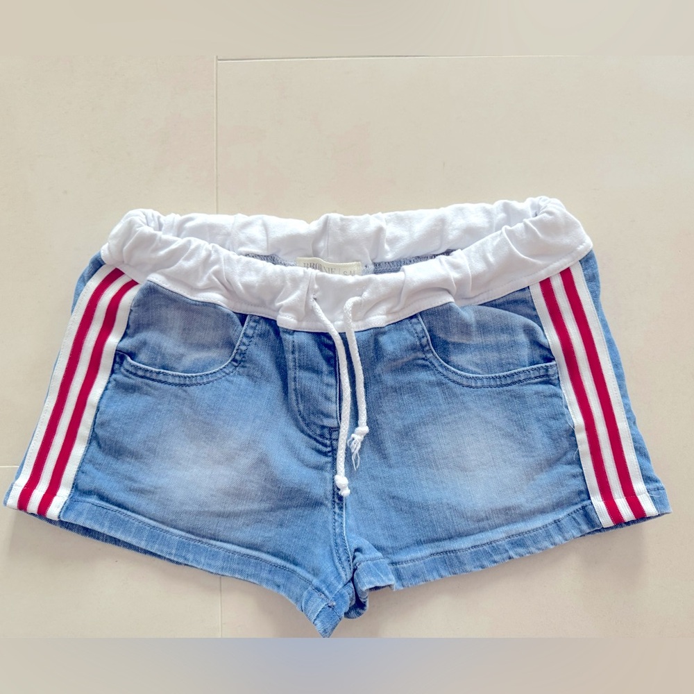 Blue and White Athletic Denim Shorts Brownie brand from Spain